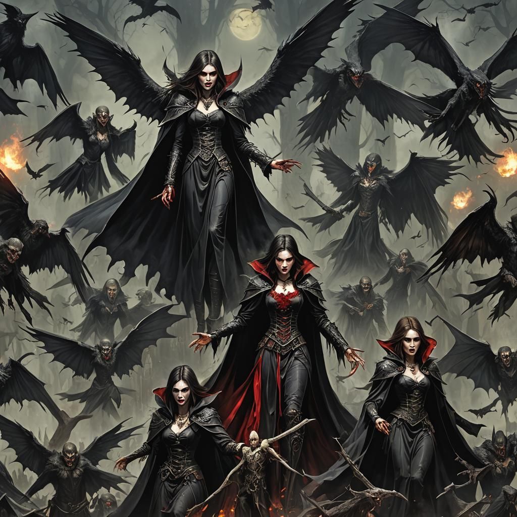 Dark Fantasy Female Vampire Witch Angel