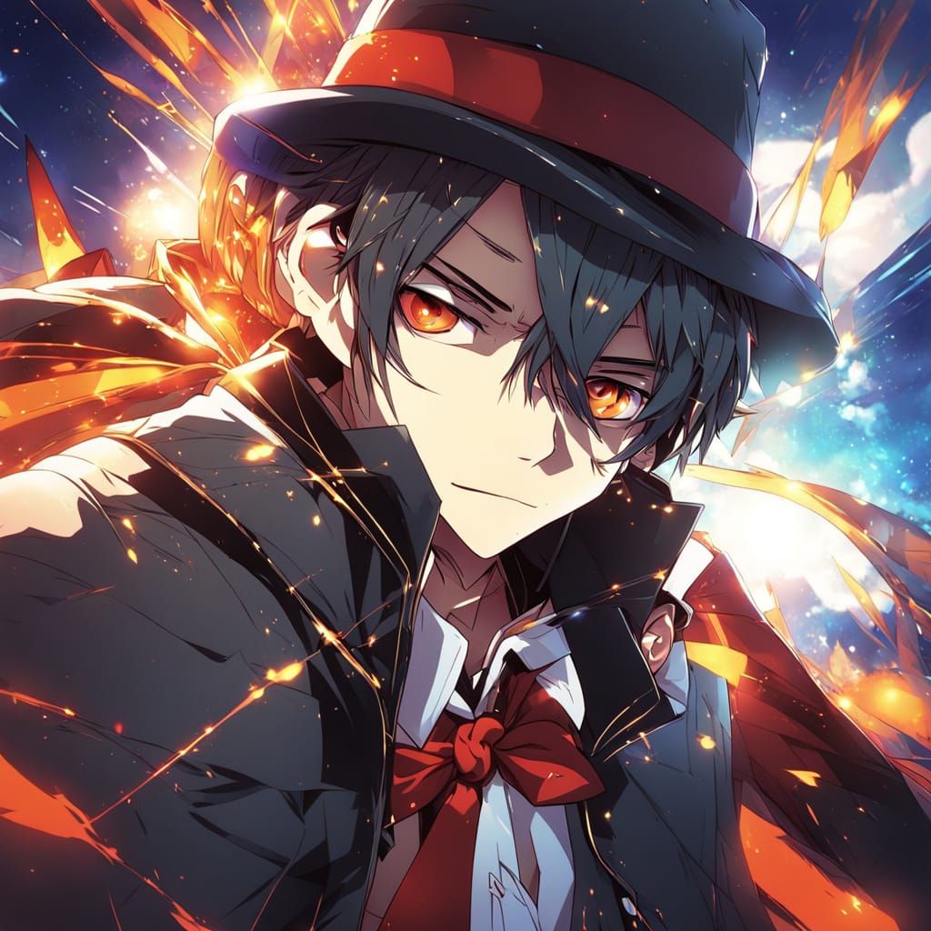 Stylized Anime Figure in Charcoal Suit