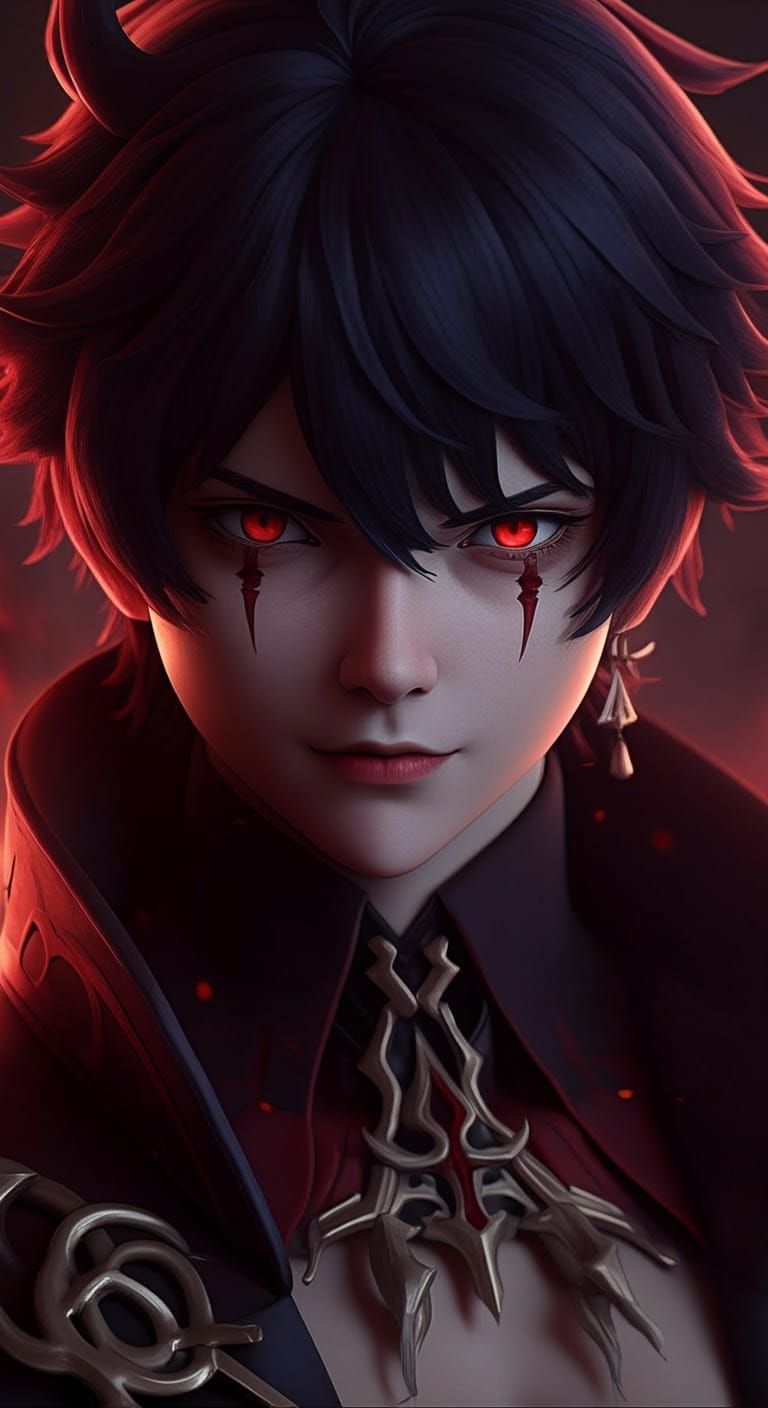 Detailed 3D Anime Art of an Evil Angel