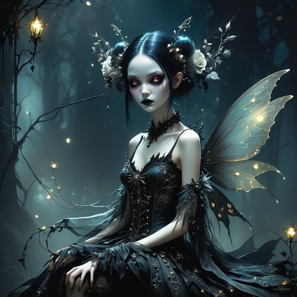 Gothic Crown with Dark Floral Design