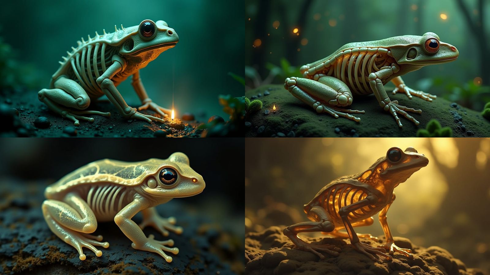 Anatomical Frog Skeleton Illustration