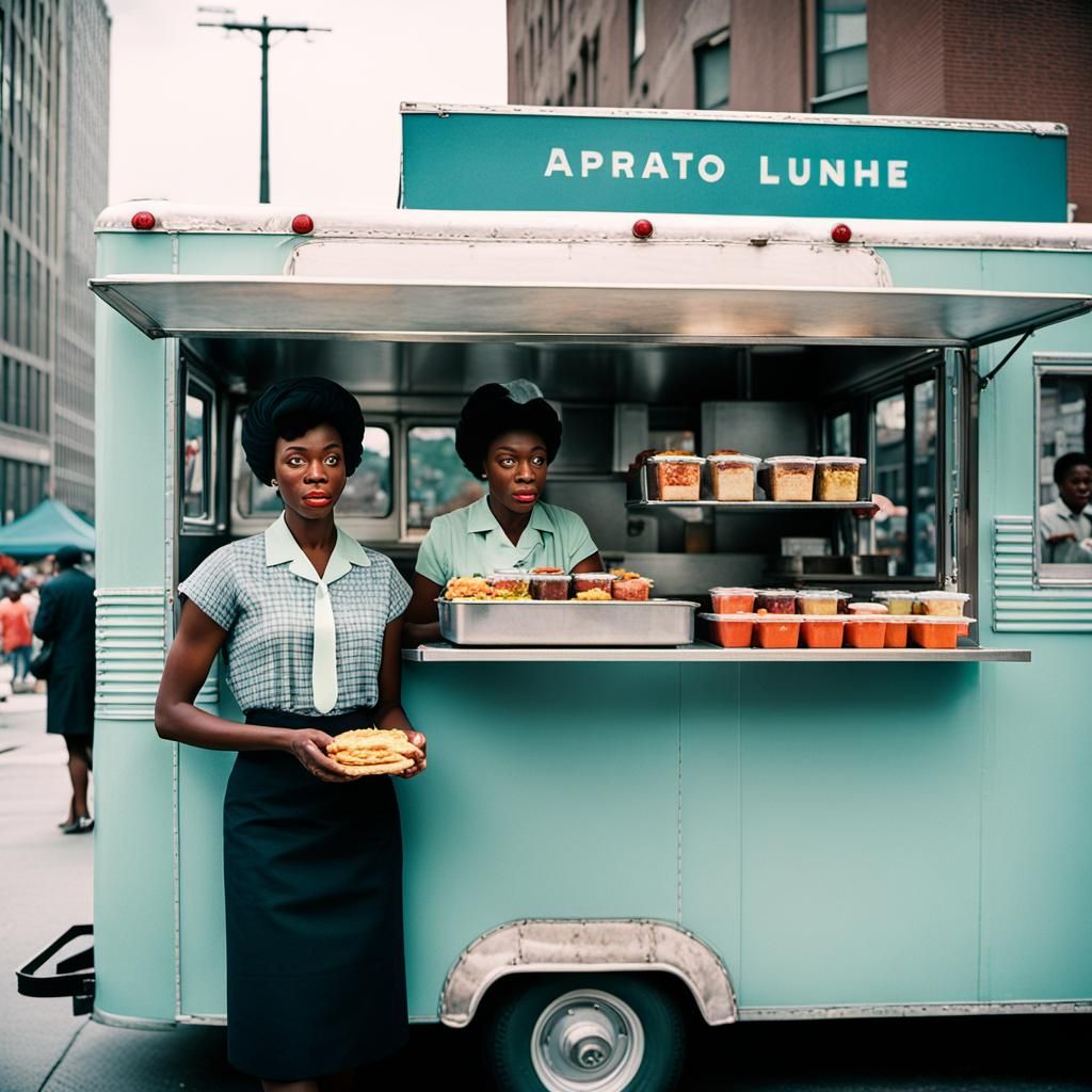 1958 Chicago Food Truck Cinematic Film Still