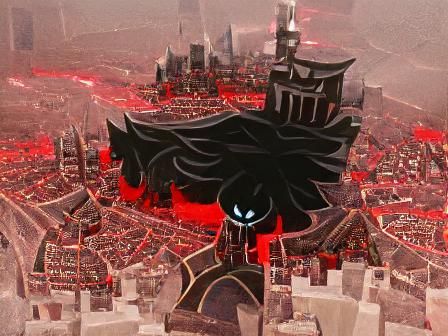 Surreal Cityscape with Eyes of Power
