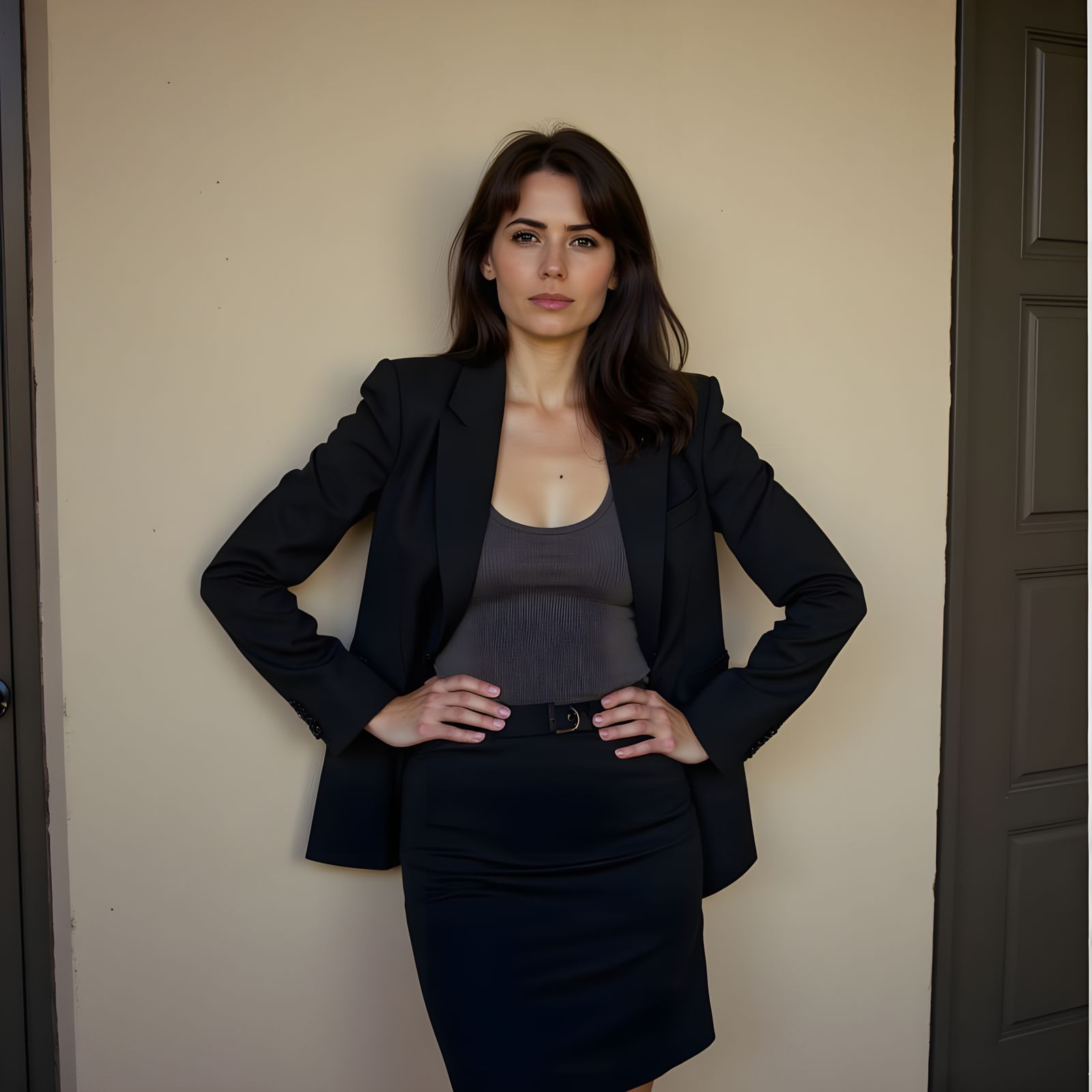 Confident Woman in Classic Attire