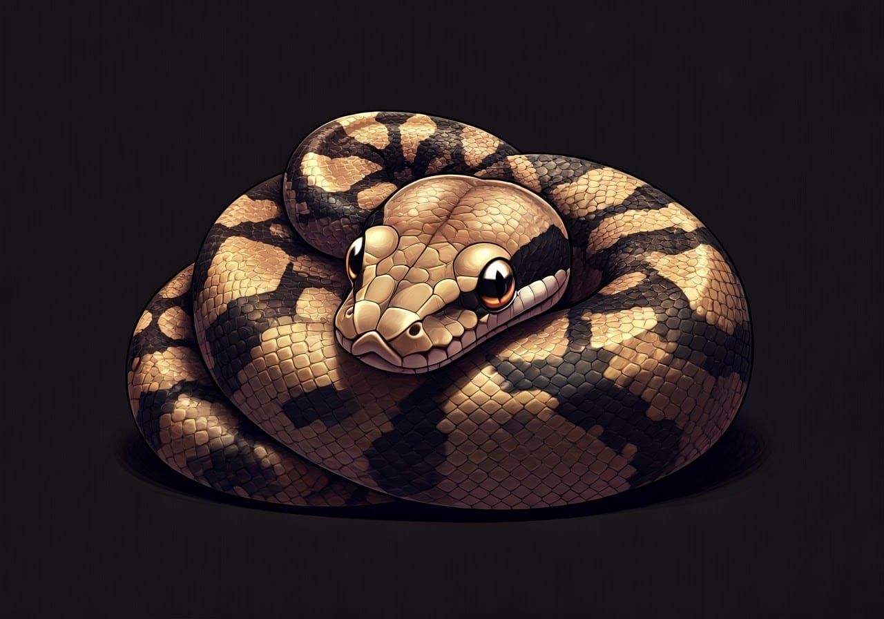 Adorable Chibi Snake with Manga Eyes