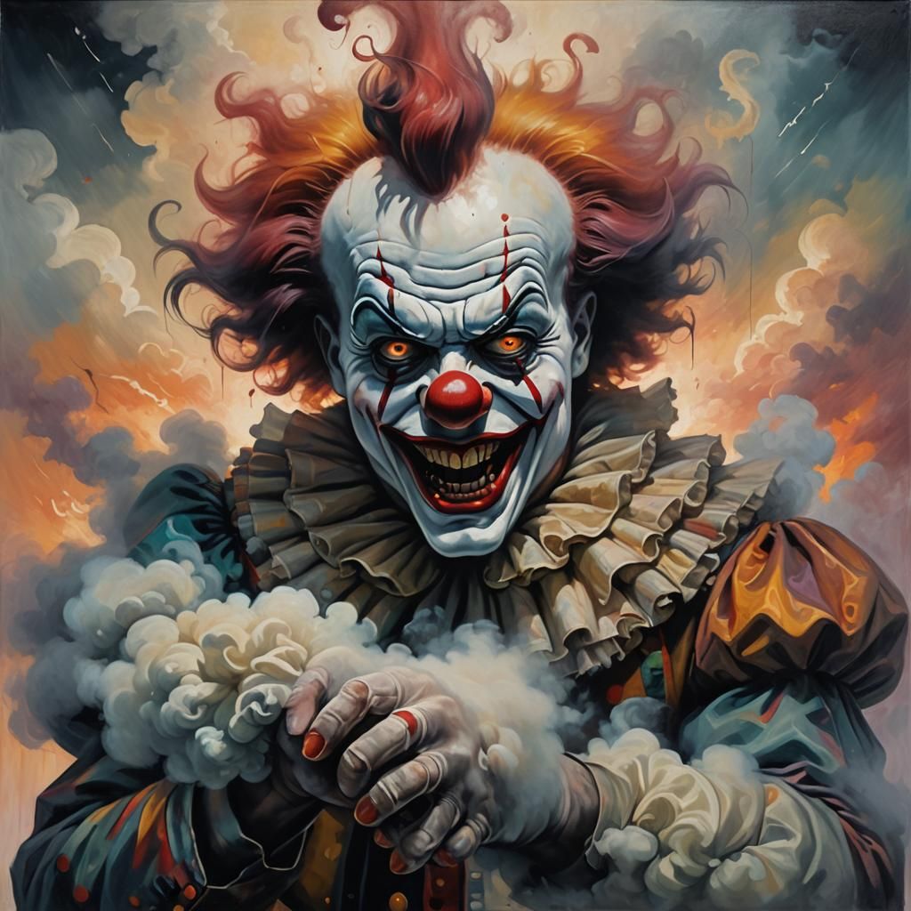 Clown Punch Creates a Cloud in Sinister Surrealism