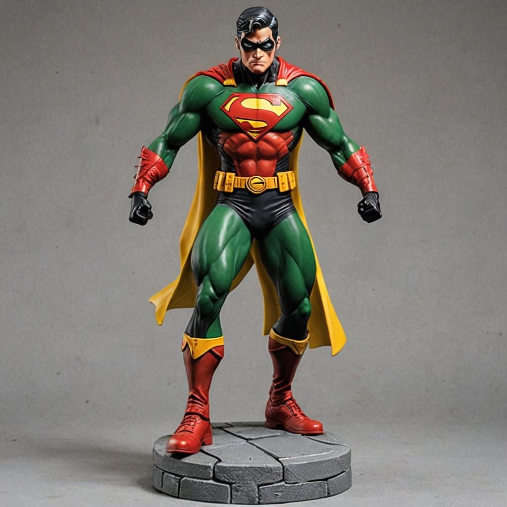 Statue of Robin on Superman Pedestal