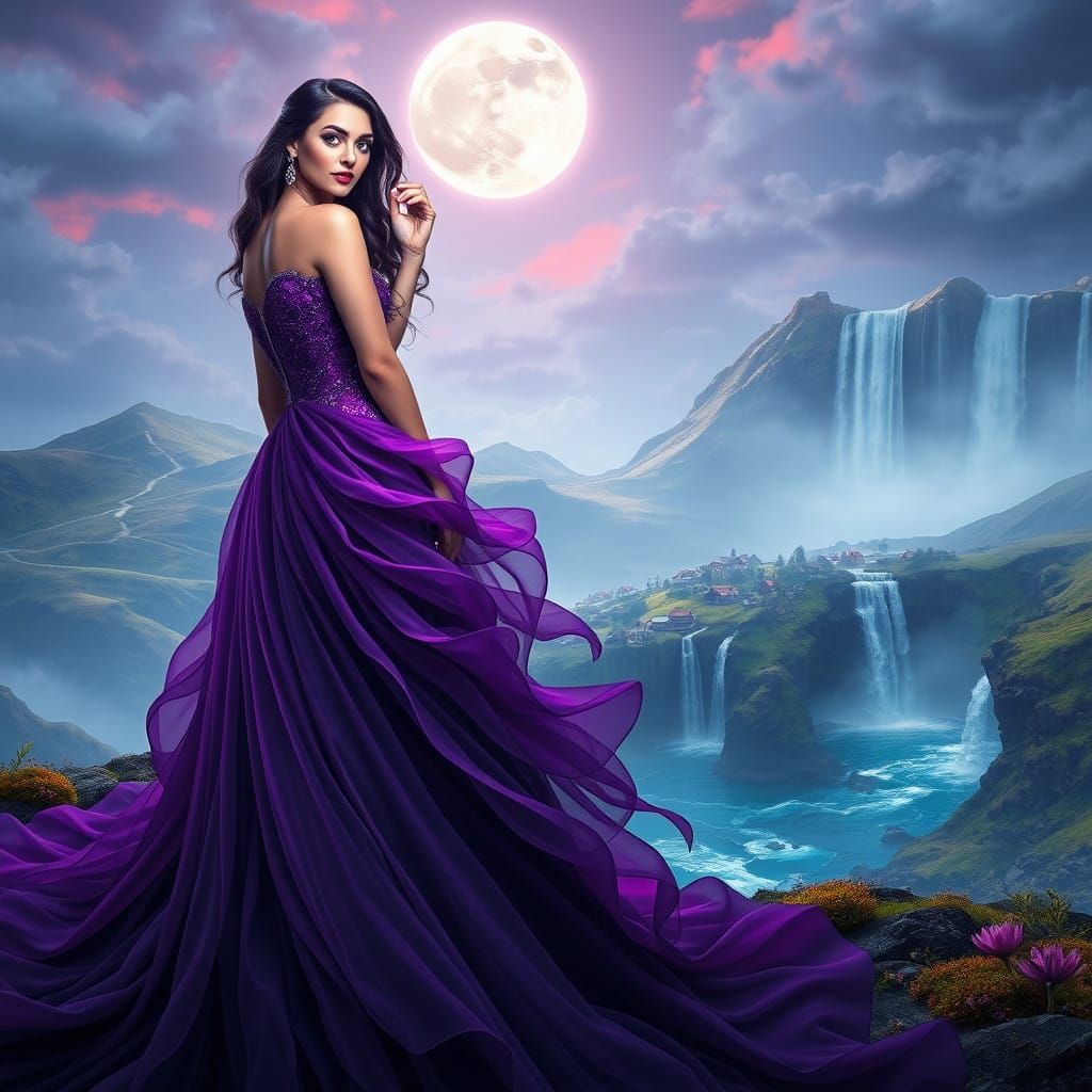 Ethereal Beauty in Celestial Gown