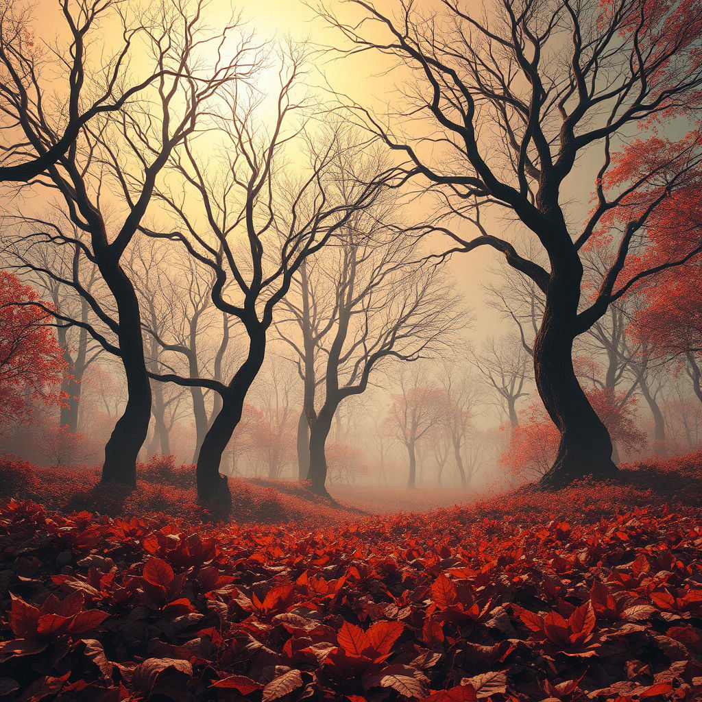 Ethereal Autumnal Landscape in Fantasy Art Style