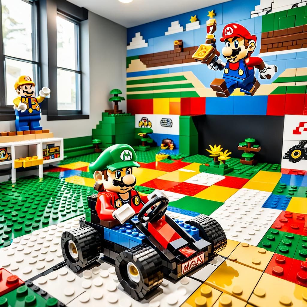 Lego Super Mario Kart in Playroom