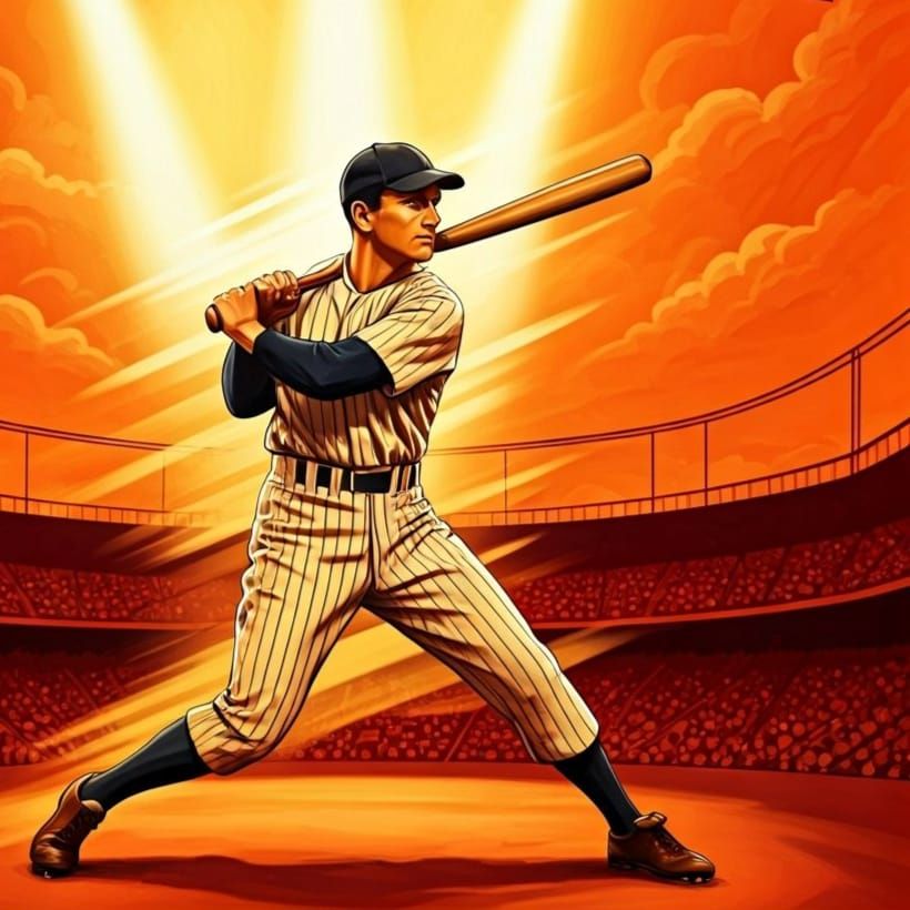 Vintage 1920s Baseball Player Swinging Bat Poster