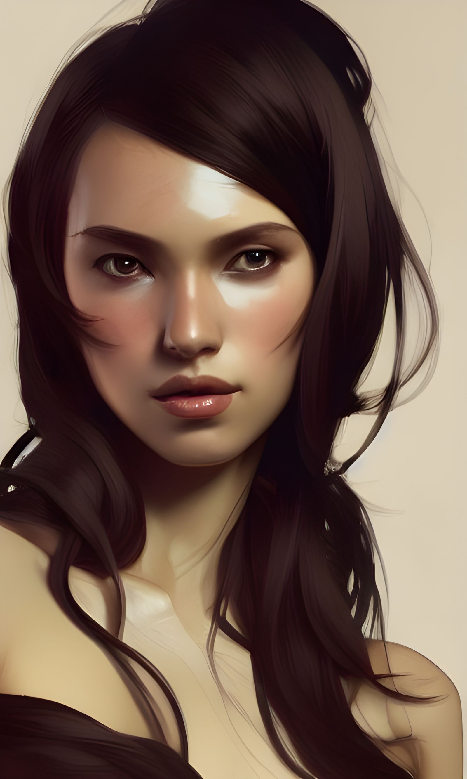Beautiful Girl Portrait in Hyperdetailed Style