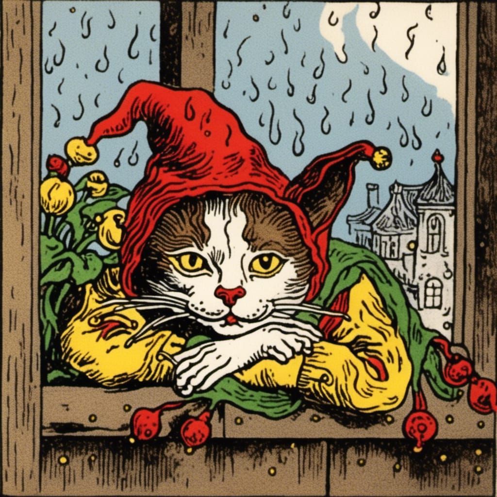 Cat Nap on Rainy Windowsill