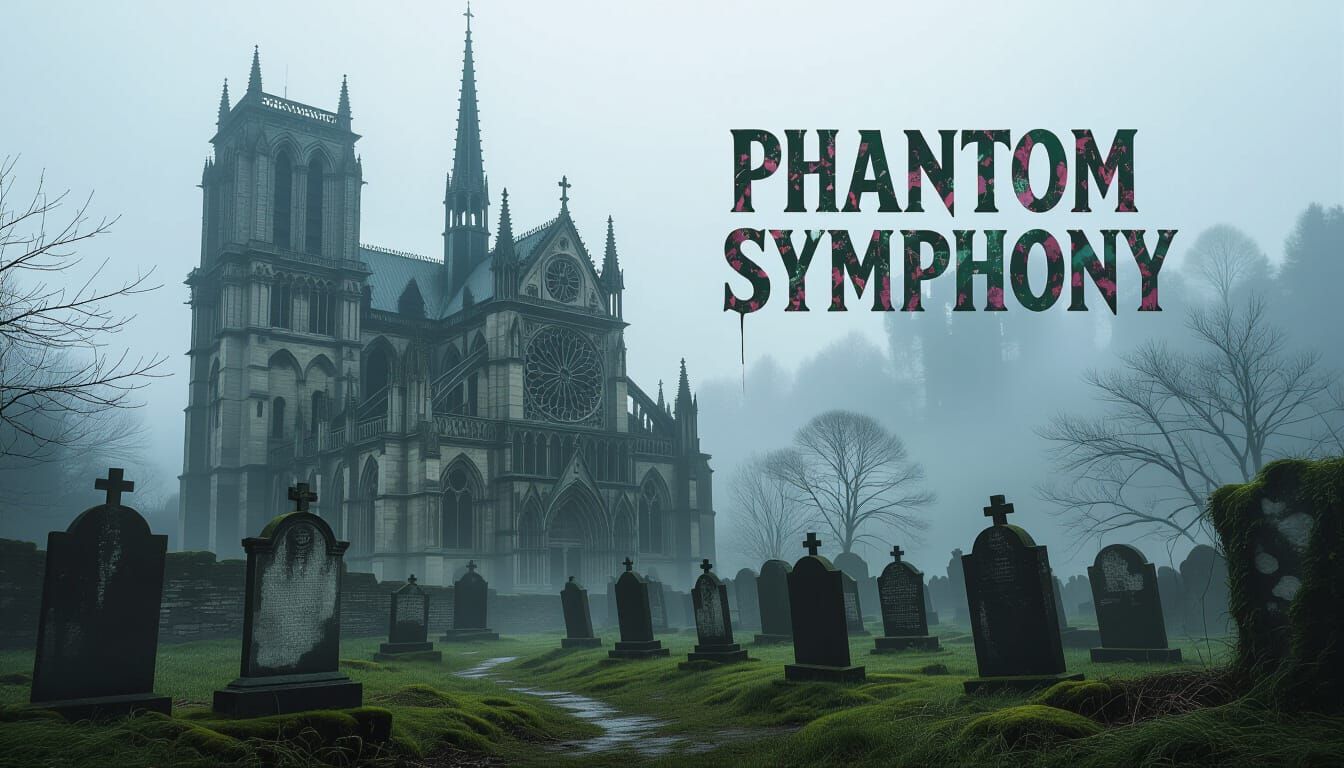 Misty Cathedral in Abandoned Graveyard: Gothic Surrealism