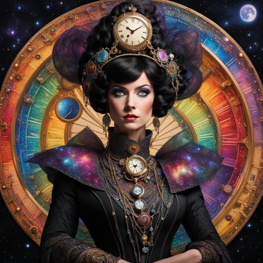 Clock Punk Fairy Godmother in Rainbow Nebula