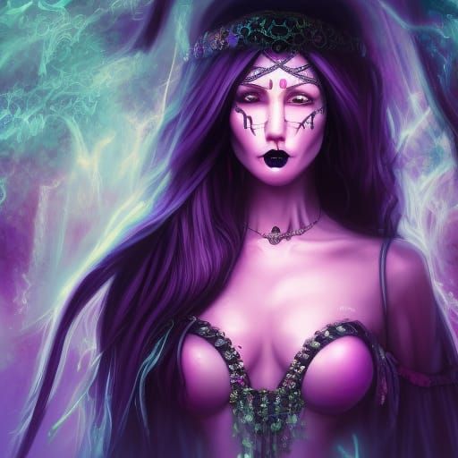 Hyperrealistic Necromancer in Jeweled Robe