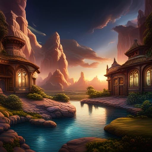 Colorful World of Peace: Fantasy Concept Art