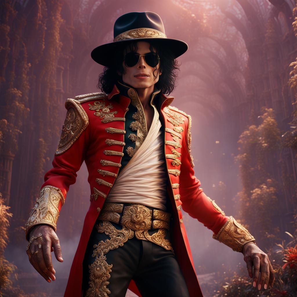 Michael Jackson: Detailed Matte Painting in Deep Color