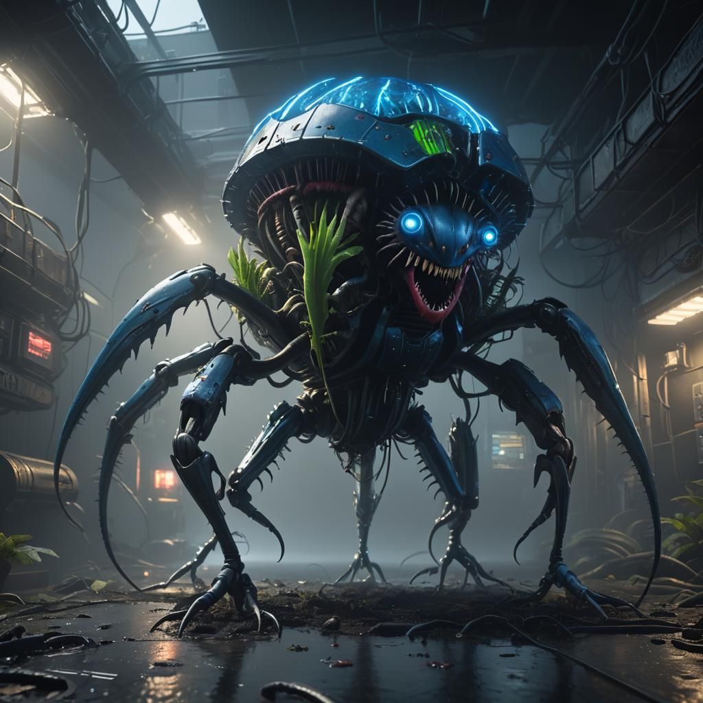 A giant cyborg Venus fly trap