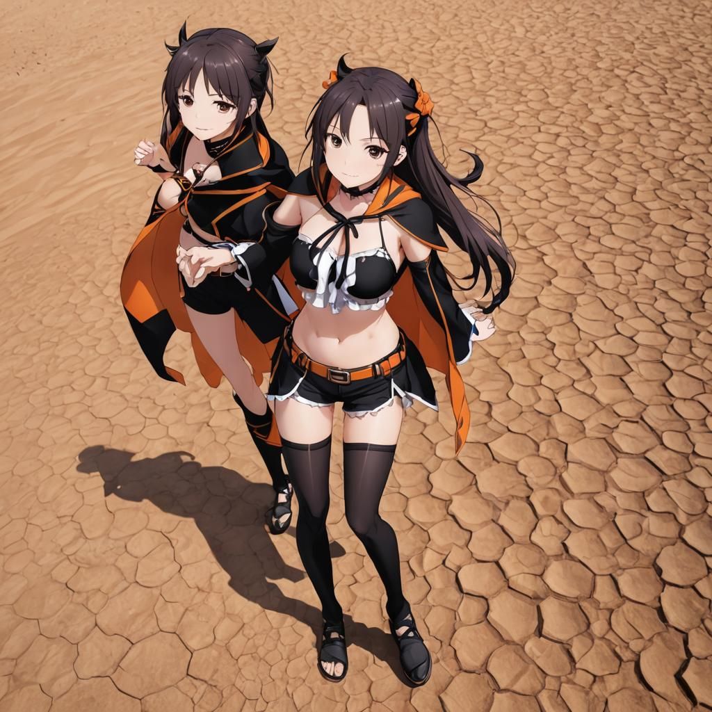 Shaula in Desert, Anime Style Digital Art