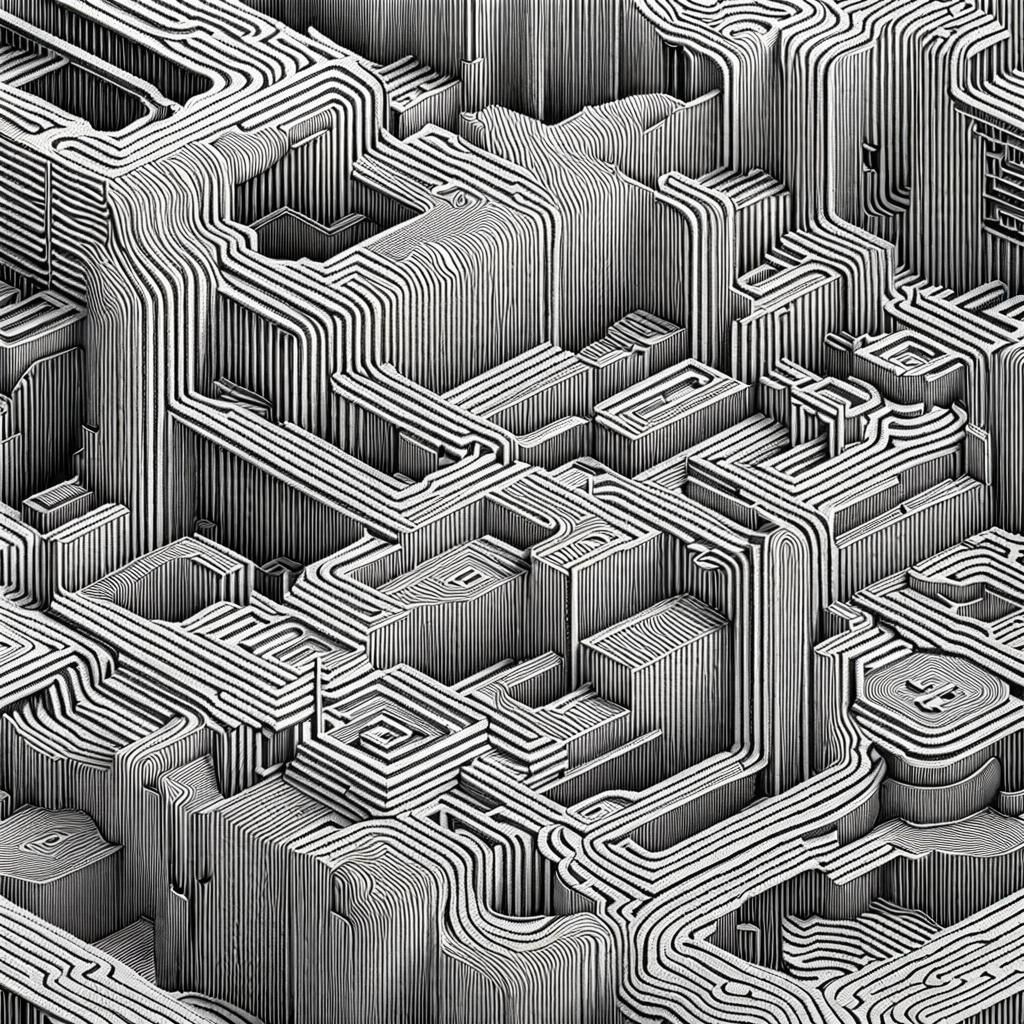 Creative Line art 3D meticulously intricate and insanely detailed