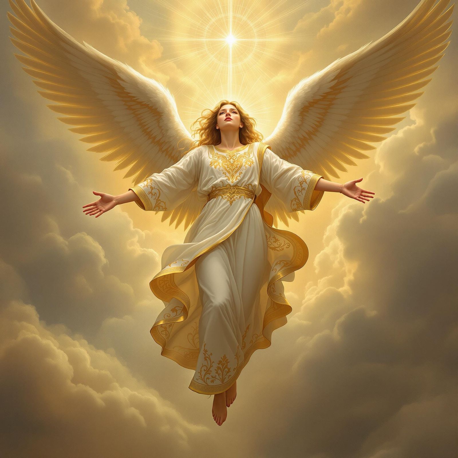 Serenely Majestic Angel in Dreamy Renaissance Style