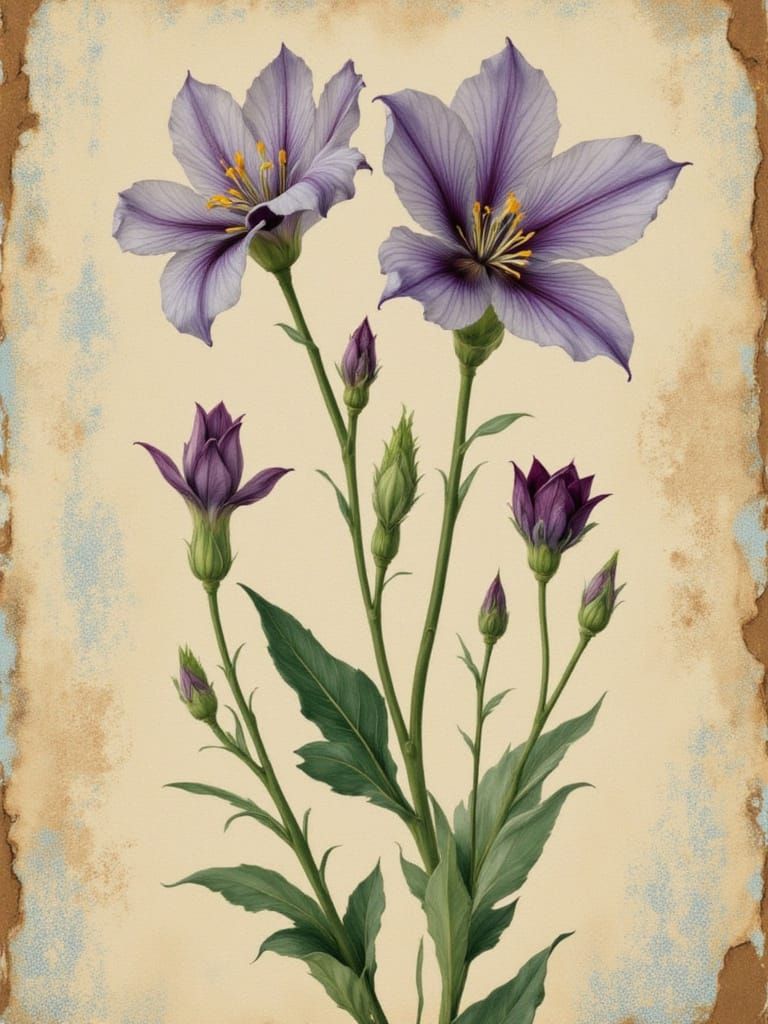 Hyperrealistic Botanical Study in Vintage Style