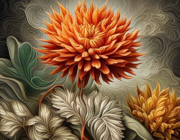 Detailed Vintage Botanical Print in 8K