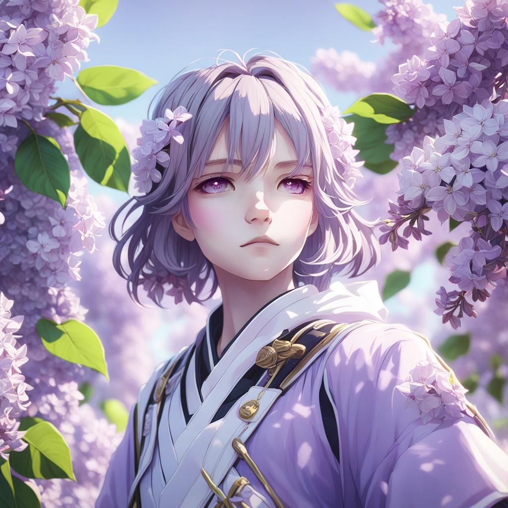 Beautiful Lilac: 3D Anime Art