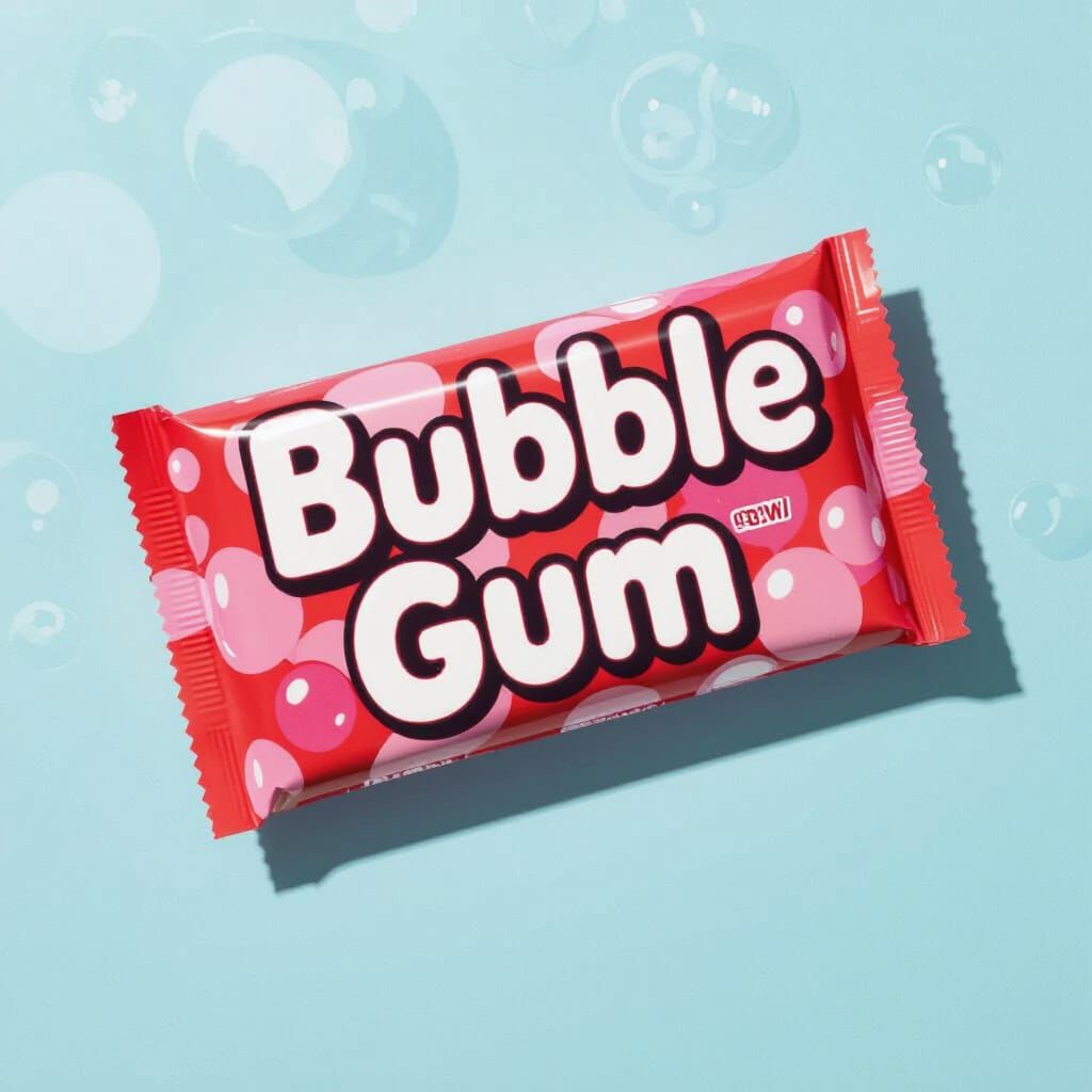 Bubble Gum: New Reddish Pink Candy Packaging