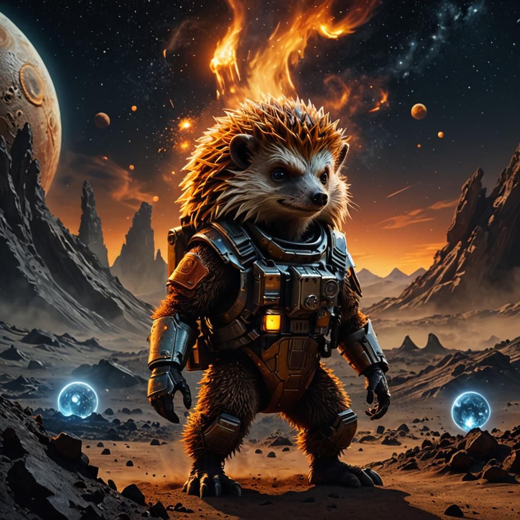 A fire hedgehog in the moon of jupiter