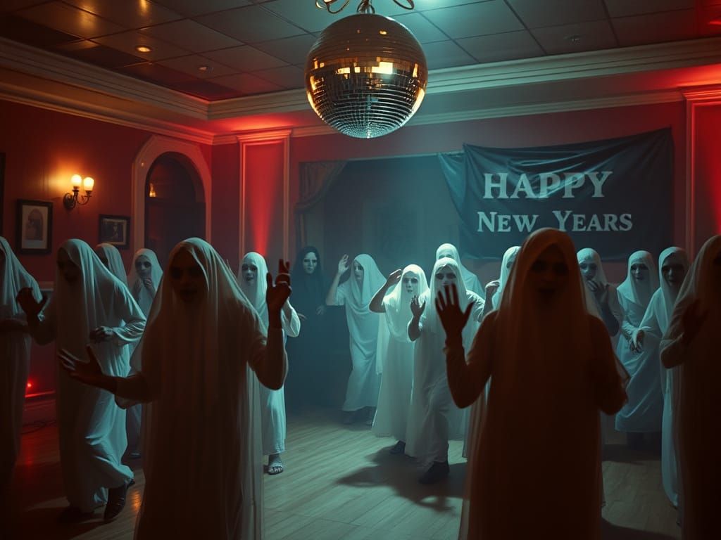 Ghosts Dance at a New Year's Eve Ballroom Bash