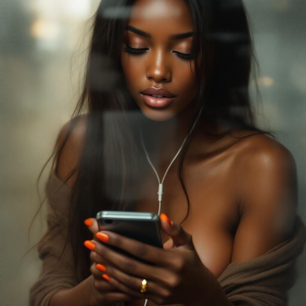 Ethereal Portrait of Black Woman in Royo Style