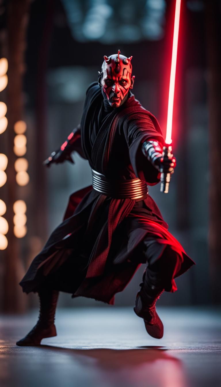 Darth Maul's Dramatic Lightsaber Attack