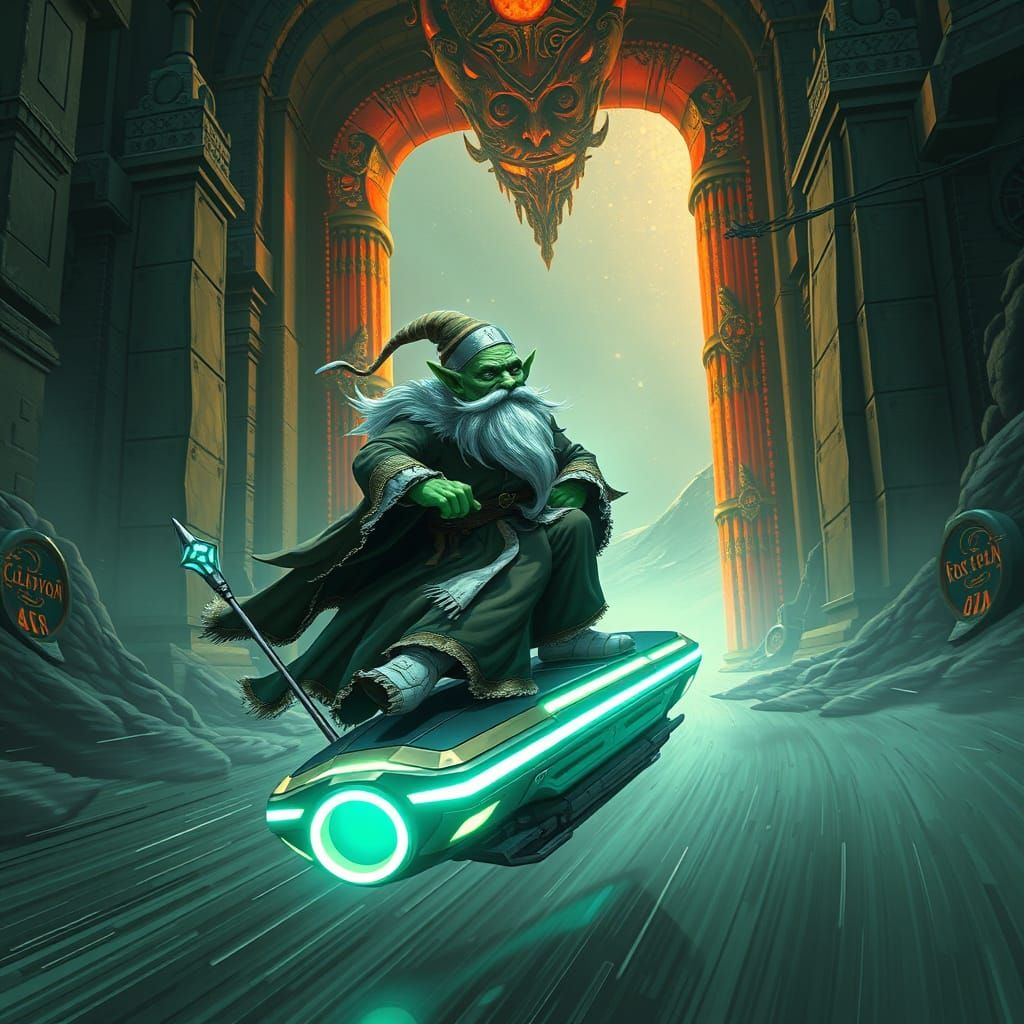 Dwarf on Hoverboard Escapes Gates of Oblivion