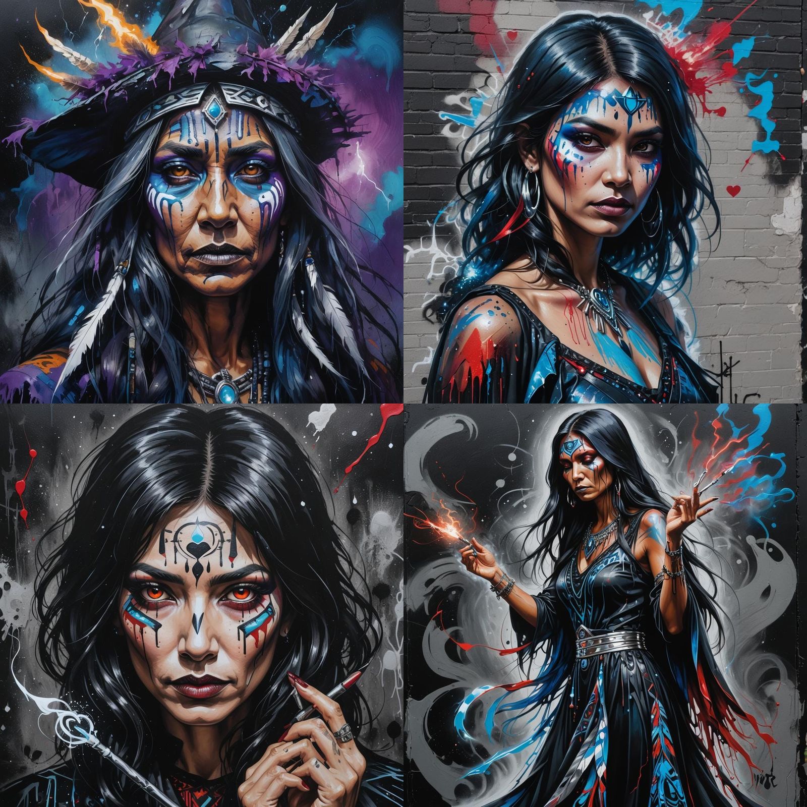 Native American Modern Witch with Enigmatic Aura