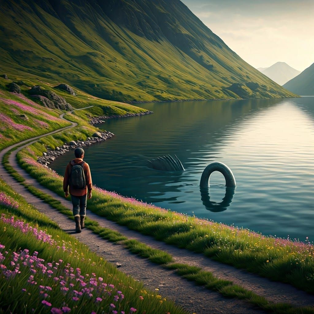 Surreal Hiker Discovers Loch Ness Monster in Enchanted Lake ...