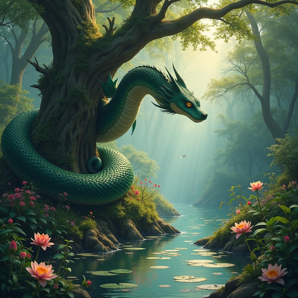 Mystical Anaconda in Forest at Tapwater Springs