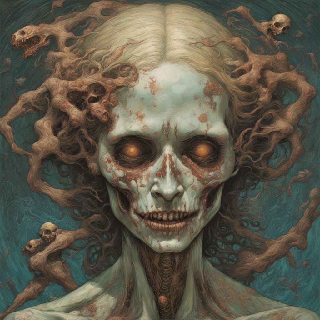 Undead Master Us All Horror Action Painting