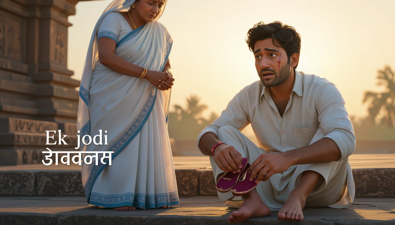 Emotional Temple Scene in Pixar-Style 3D Animation