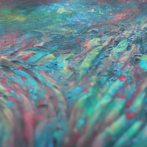 Abstract Freezing Liquid Cells Painting in Digital Art