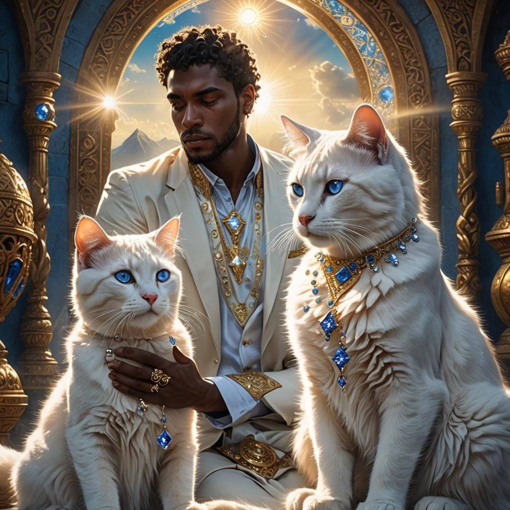 Diamond Cats and Praying Man: Maximalist Digital Art