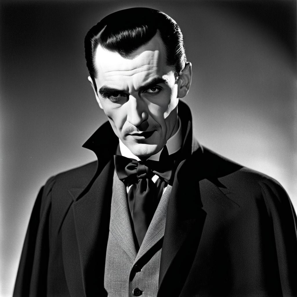 Dapper Count Dracula Portrait in 1950s Retro Style