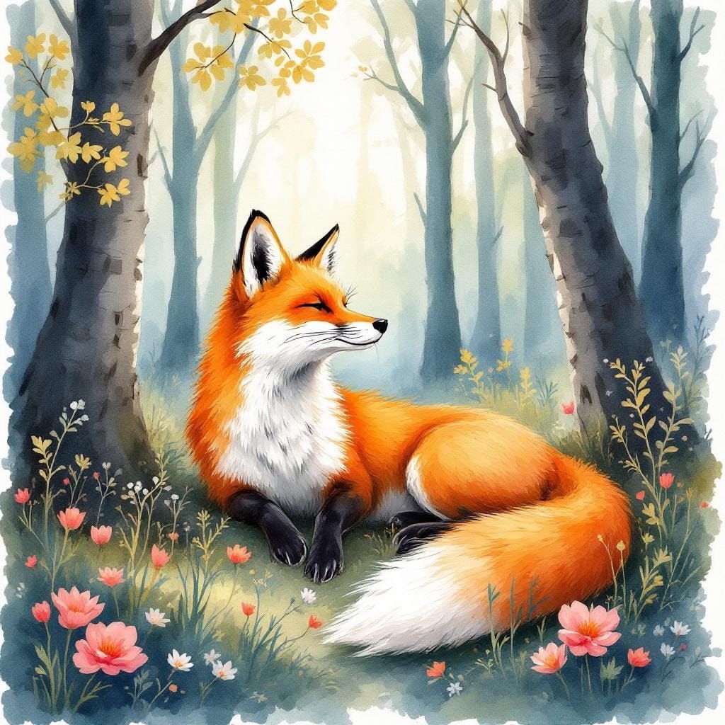 red fox relaxing
