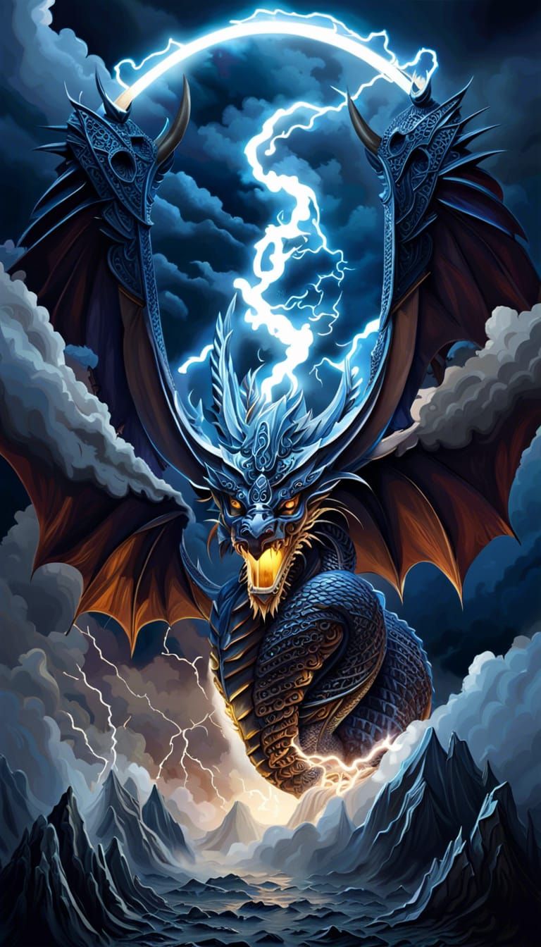 Epic Viking Dragon of Storms and Lightning