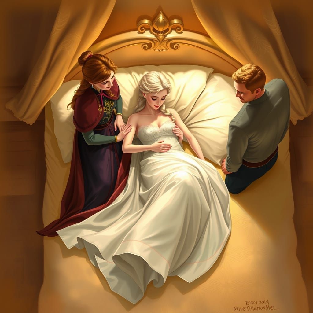 Elsa Gives Birth in a Dreamy, Whimsical Scene