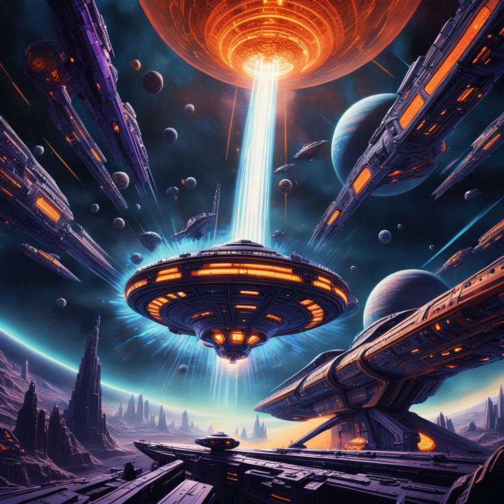 Orbital Ion Cannon Fires on UFO in Space
