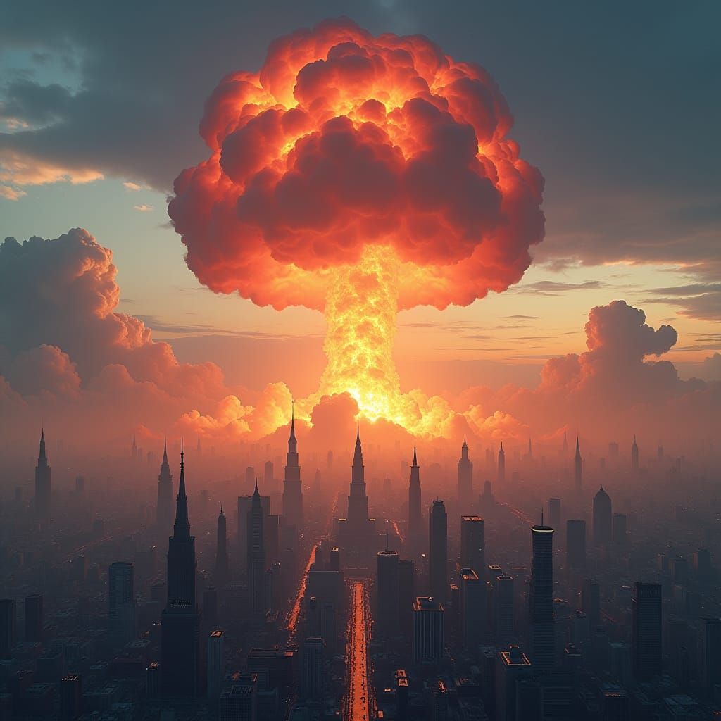 Moscow Atomic Explosion: Hyper-Realistic Sci-Fi Art