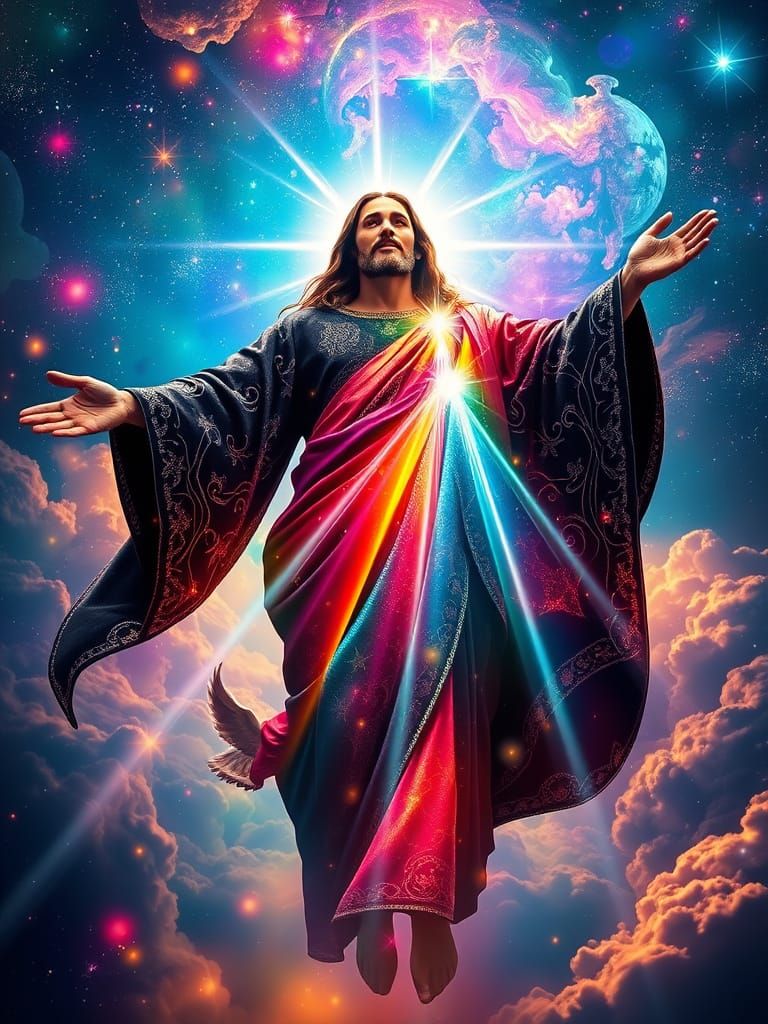 Jesus Ascends into a Vibrant Cosmos