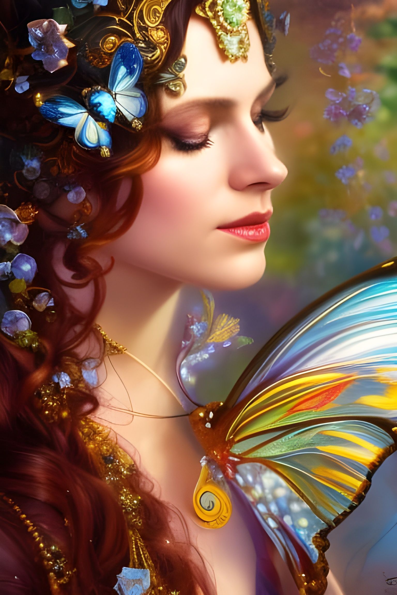 Fairy King Portrait in Fairycore Fantasy Style